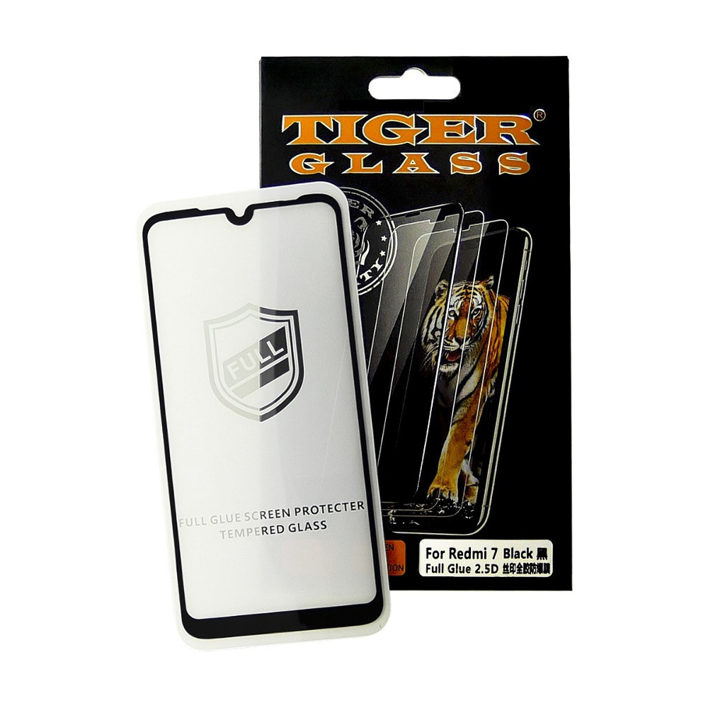 

Защитное стекло TigerGlass для Xiaomi Redmi 7 Full Glue (0.3 мм, 2.5D, чёрное), Черный