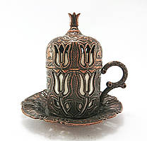 Турецкая чашка для кофе Тюльпан 60 мл, цвет: медь