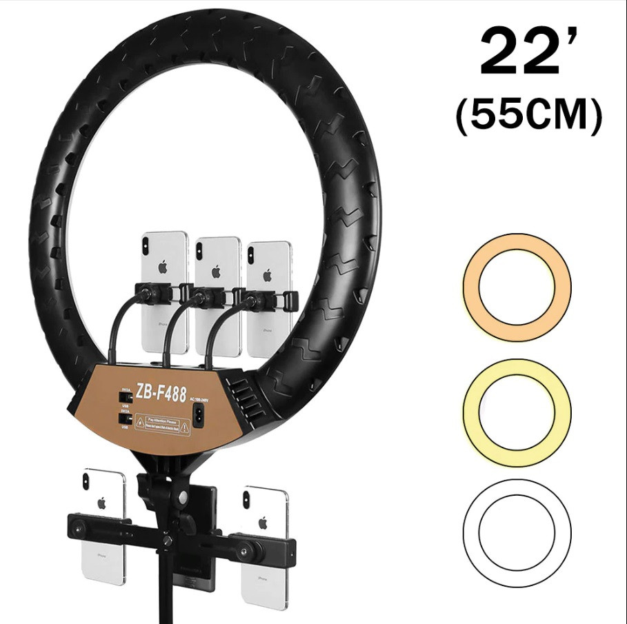 

Кольцевая LED лампа ZB-F488 (серая коробка) (3 крепл.тел.) (пульт) 220V (55см) (5)