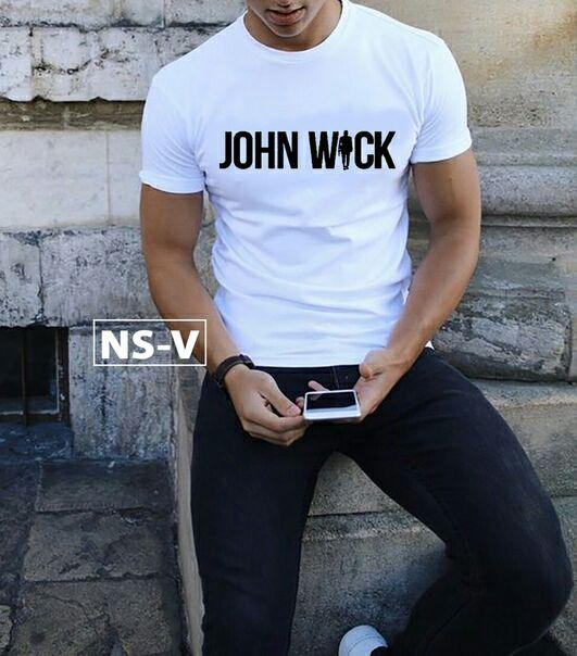 

Мужская футболка c принтом John Wick Белый, XL