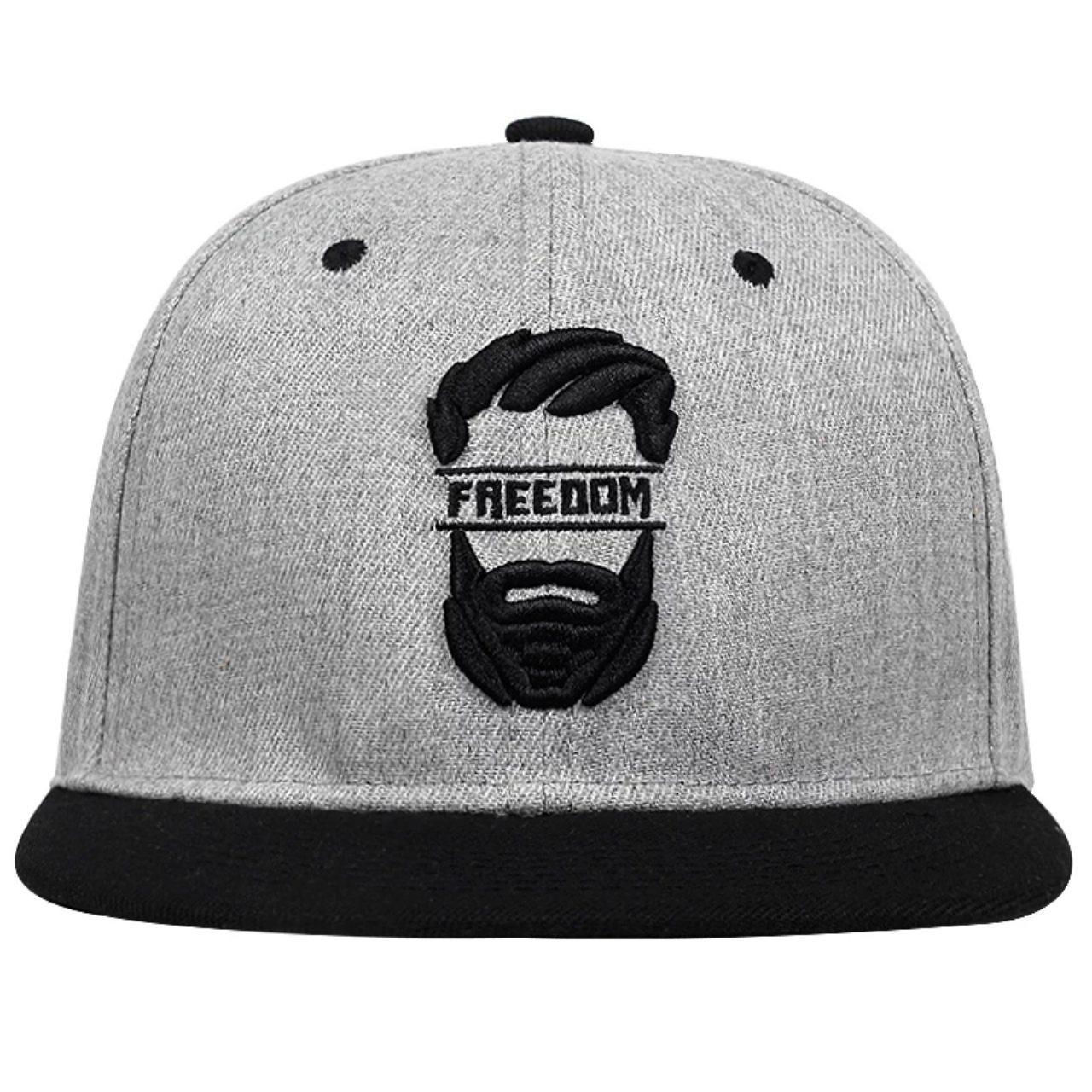 

Кепка с прямым козырьком Snapback реперка - снепбек Freedom Серая, Серый