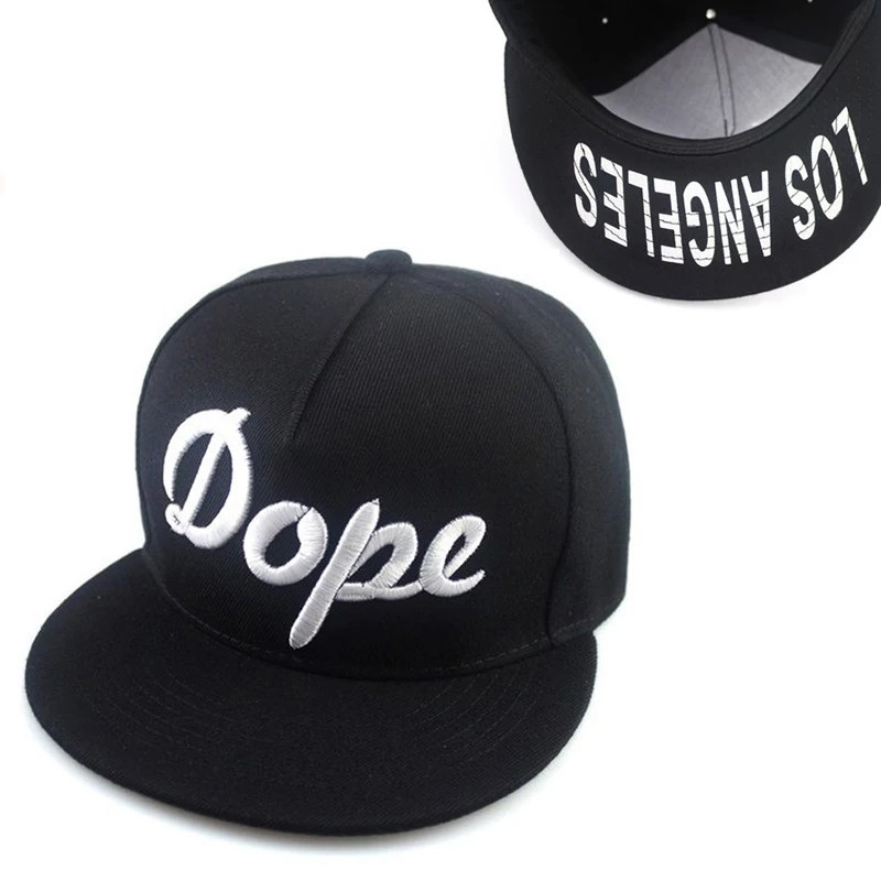 

Кепка с прямым козырьком Snapback реперка - снепбек Dope Черная, Черный