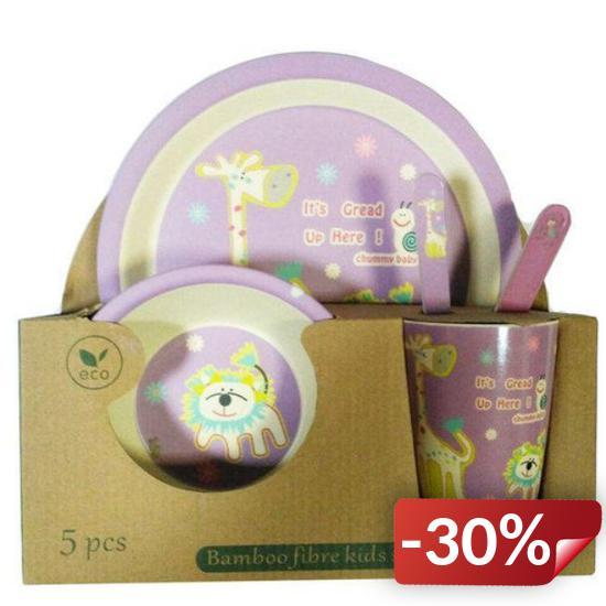 

Набор детской бамбуковой посуды Eco Bamboo fibre kids set 5 предметов (200681)