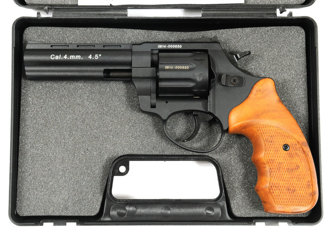 револьвер флобера stalker 4.5 wood в кейсі