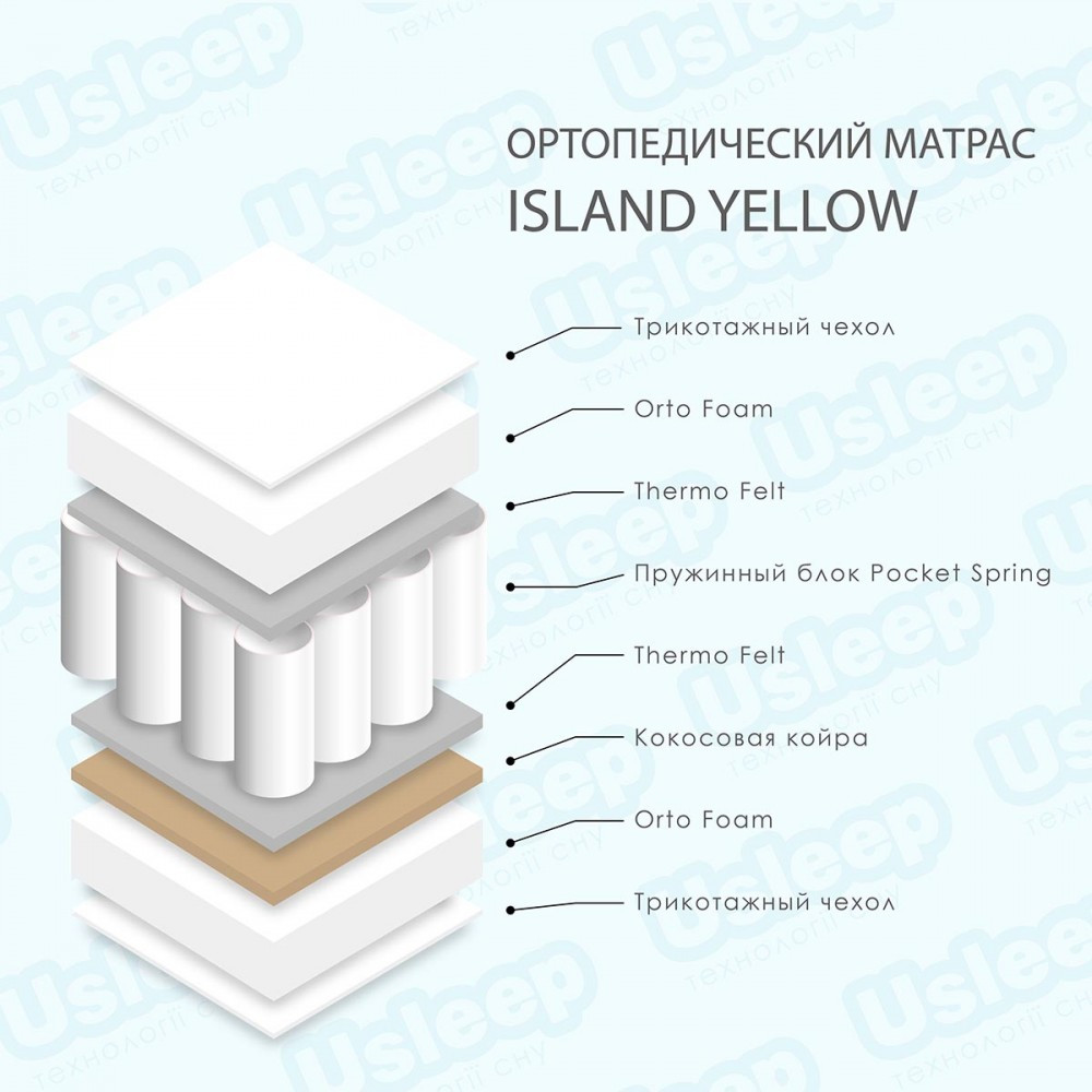 

Матрас Usleep Island Yellow 140*200 см.