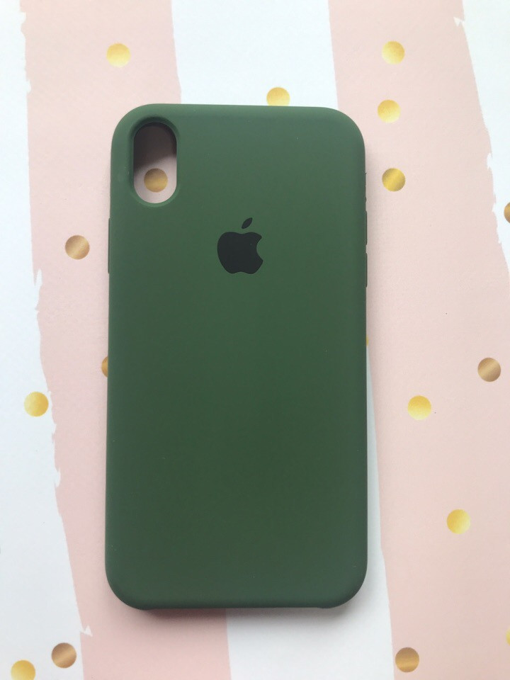 

Силиконовый чехол Silicone Case для Apple iPhone XR Оливковый (12038)