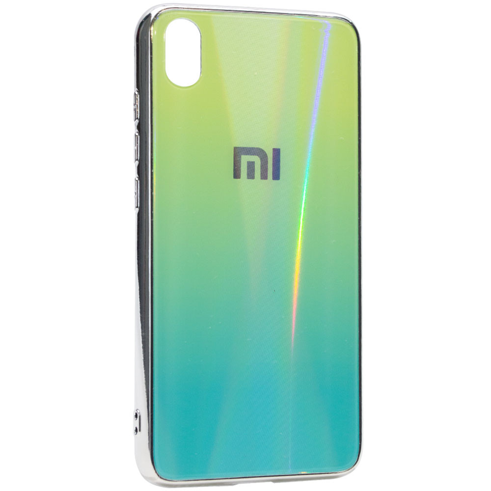 

TPU+Glass чехол Gradient Aurora с лого для Xiaomi Redmi 7A, Зеленый