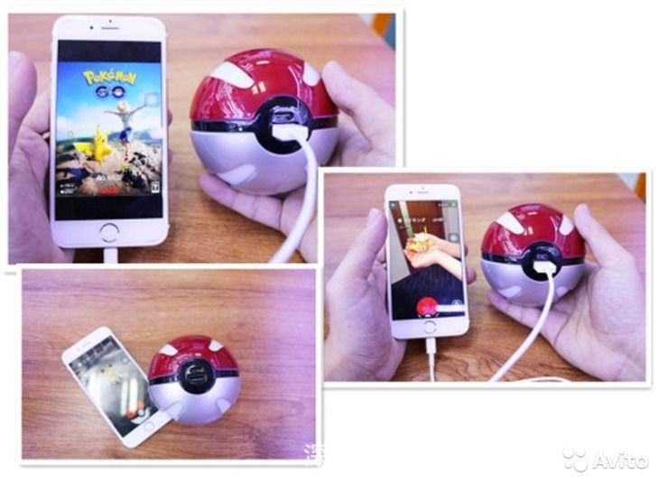 

Павербанк Покебол внешний аккумулятор Power Bank (Покешар, Pokeball) 10000 mah для фанатов игры Pokemon Go