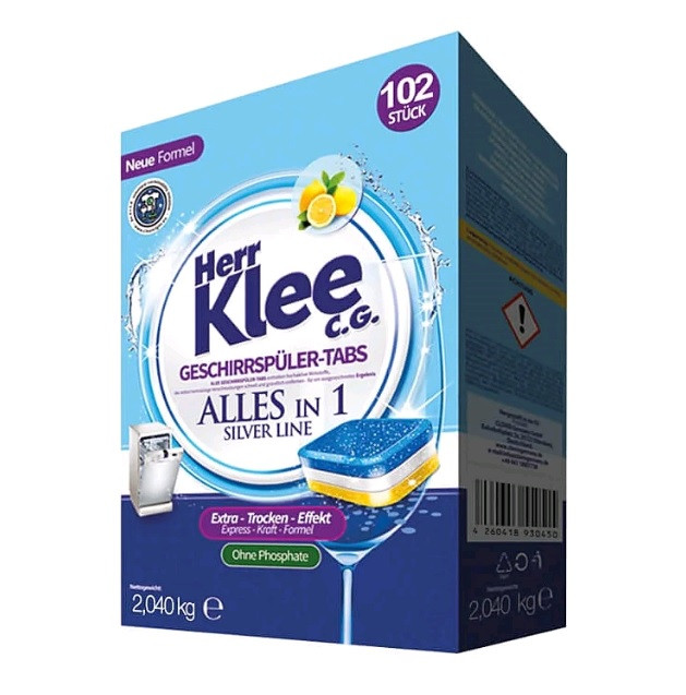 

Таблетки для посудомоечных машин Herr Klee 102 шт