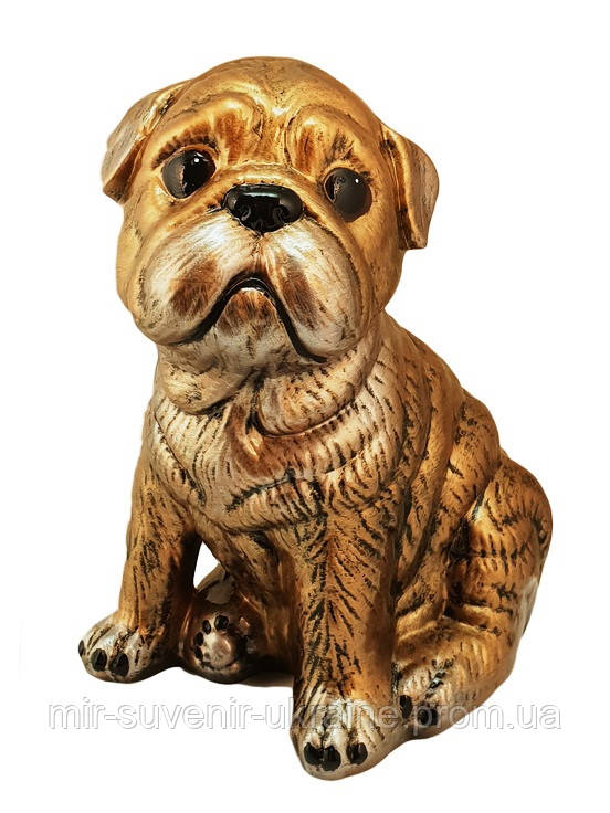 

Статуэтка "Собака Мопс сидячий" Бронза керамика 26 см