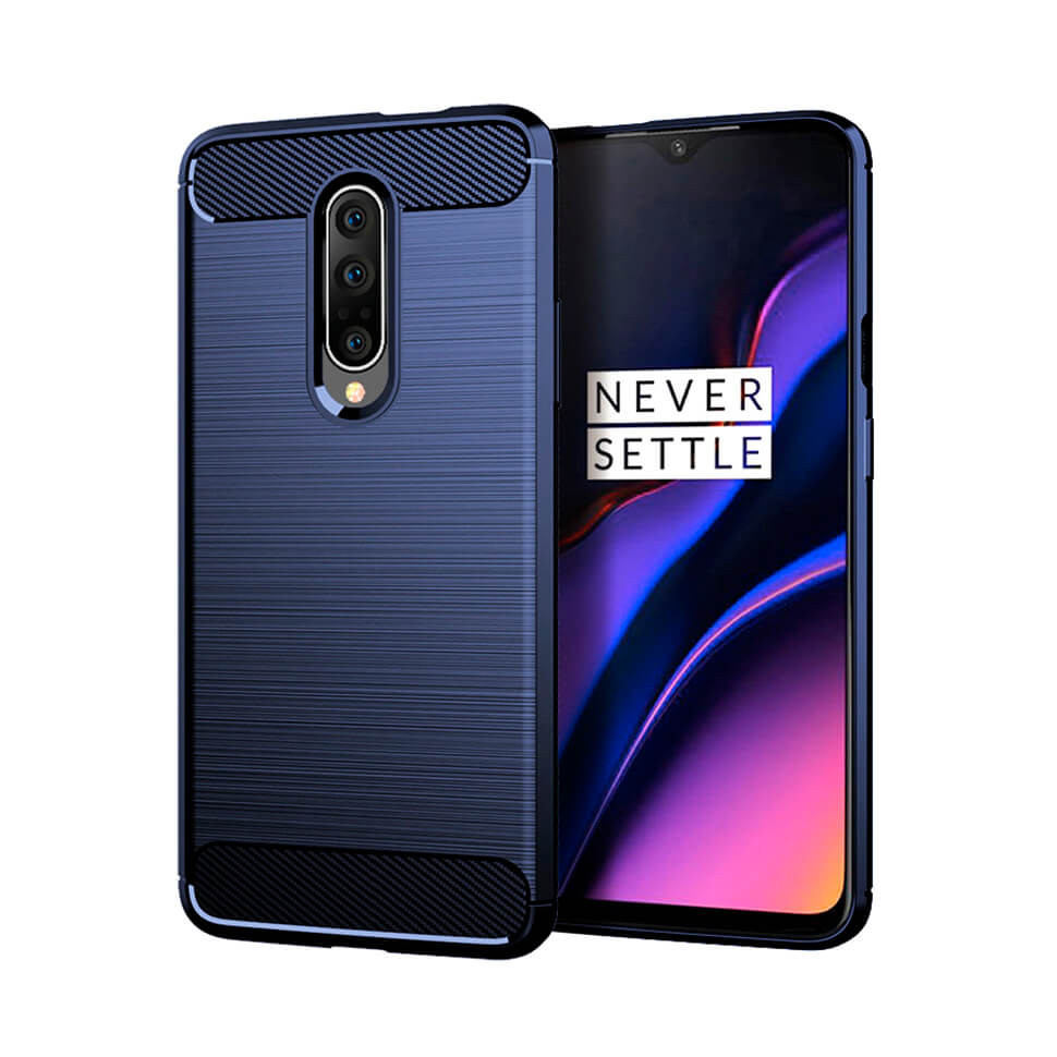 

Чехол Lenuo Carbon Fiber для OnePlus 7 Pro Navy Blue, Темно-синий