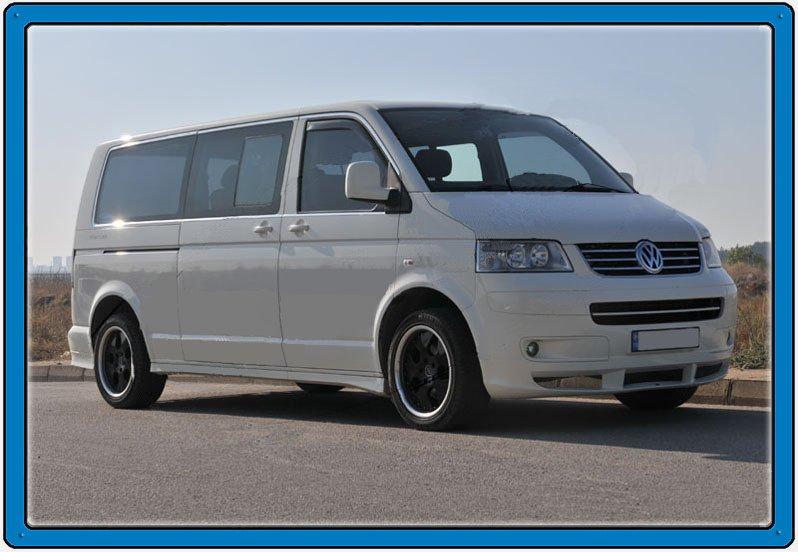 

Volkswagen T5 рестайлинг 2010-2015 гг. Полная окантовка стекол (14 шт, нерж) 1 боковая дверь, Длинная база