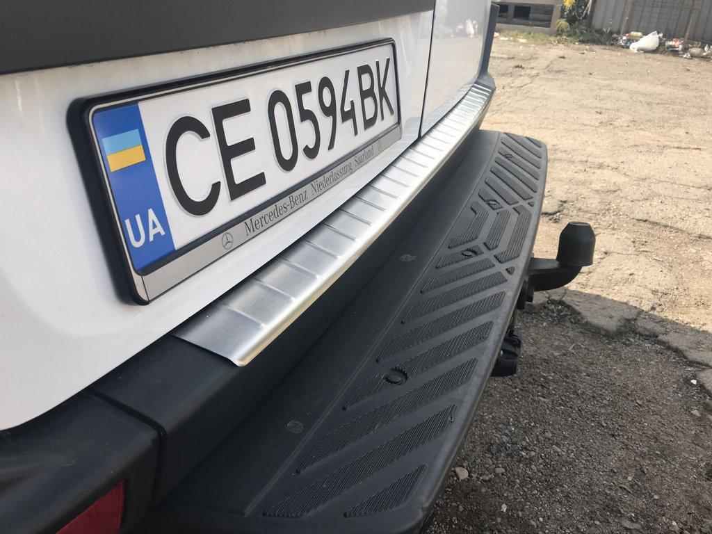 

Volkswagen Crafter 2006-2017 гг. Накладка на задний бампер МАТОВЫЙ (Omsa, нерж.)