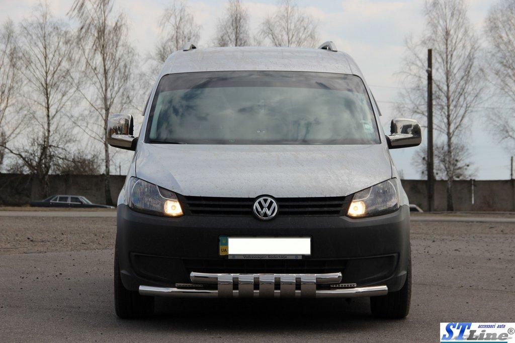 

Volkswagen Caddy 2010-2015 гг. Передний ус Shark ST015 (нерж)