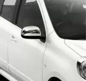 

Nissan Note 2013↗ гг. Накладки на зеркала (2 шт, нерж) OmsaLine - Итальянская нержавейка