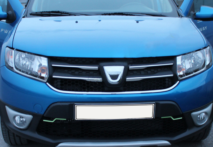 

Dacia Sandero 2013↗ гг. Накладки на решетку `вариант 1` (4 шт, нерж.)