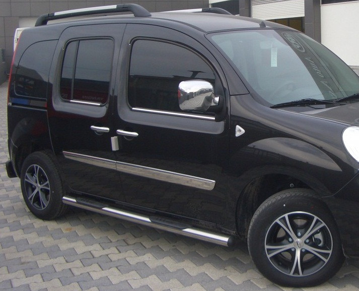 

Renault Kangoo 2008↗ и 2013↗ гг. Боковые трубы BB002 (2 шт., нерж.) 70 мм, длинная база