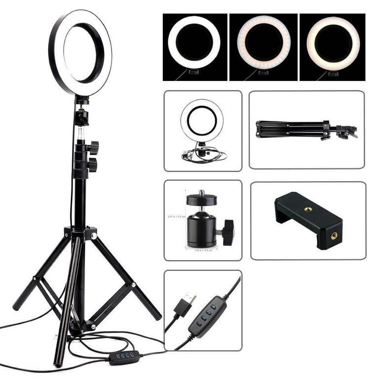 

Кольцевая лампа 26см светодиодная со штативом Ring Fill Light
