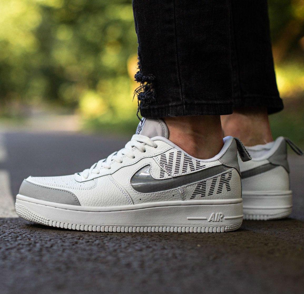 

Nike Air Force 1 ‘Under Construction’ Grey White | мужские кроссовки; белые/серые; рефлективный свуш 46eur - 30.0cm, Белый