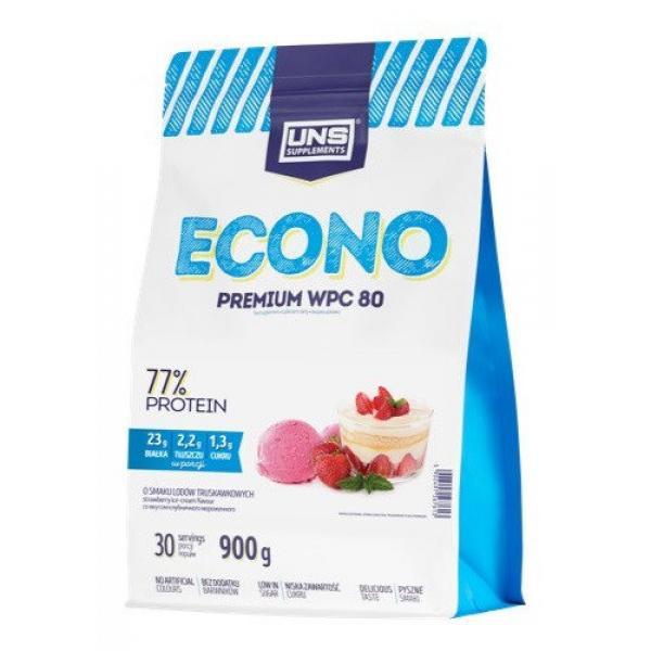 

Сывороточный протеин концентрат UNS Econo Premium (900 г) юнс White Chocolate Strawberry