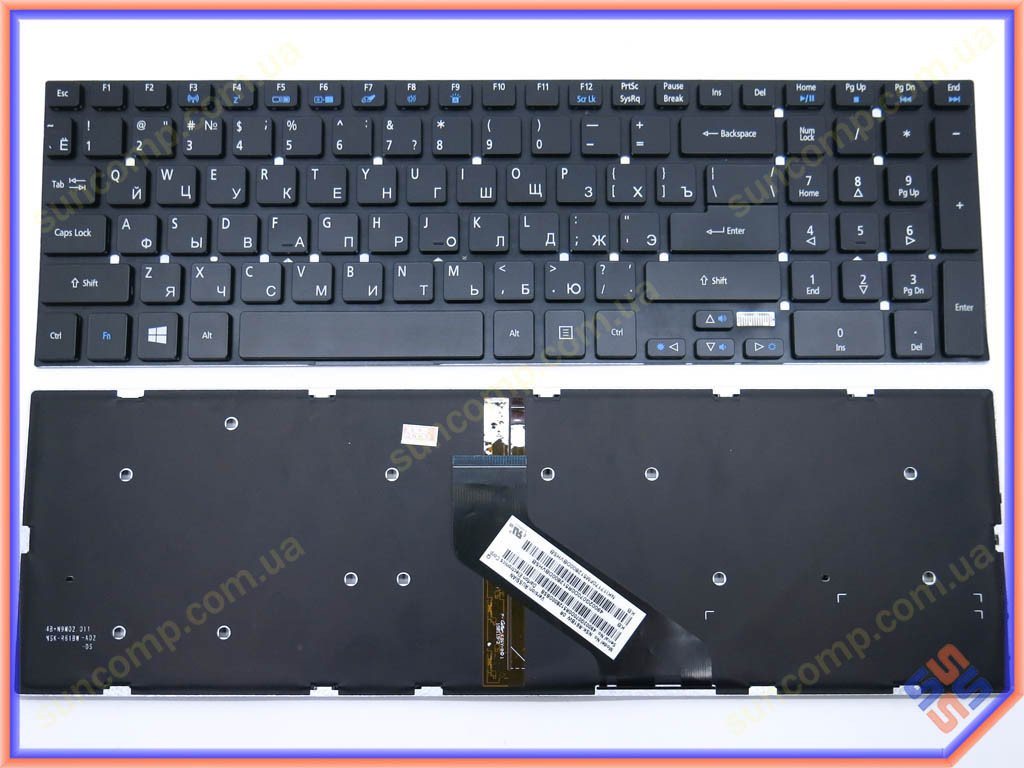 Клавиатура для ACER Extensa 2508, 2509, 2510 (RU black) с подсветкой