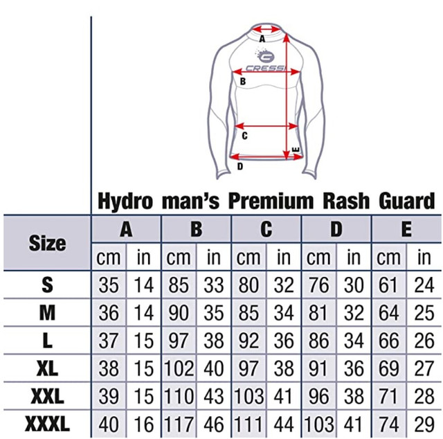 Cressi Unisex Hydro Чоловіча захисний одяг Rash Guard L. Рукава з довгими рукавами, захисний трикотаж, зі спеціальної еластичної тканини, захист від ультрафіолетових променів (UPF) 50+