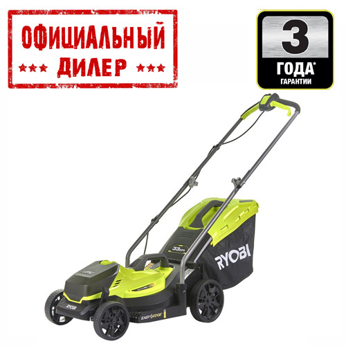 

Газонокосилка аккумуляторная Ryobi RLM18X33B40 ONE+ (18 В, 4Ач, 330 мм)