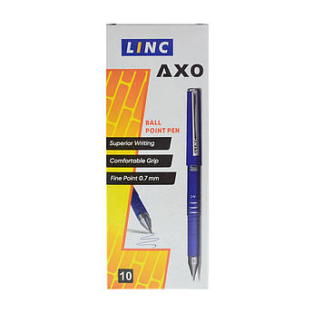 Ручка шар/масл "AXO Roller" синяя 0,7 мм "LINC", 10 шт/уп.