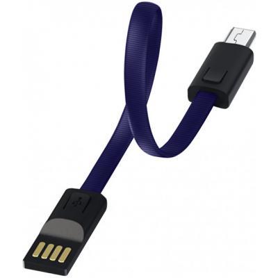 Кабель ColorWay USB-MicroUSB 2.4А 0.22m Blue (CW-CBUM022-BL)