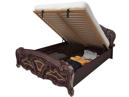 Ліжко двоспальне з підйомним механізмом Реджина RG-46-PR MiroMark перо Рубіно, фото 2