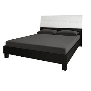 Кровать двуспальная с мягким изголовьем и подъемным механизмом Виола VL-47-WB MiroMark белый/черный, фото 2