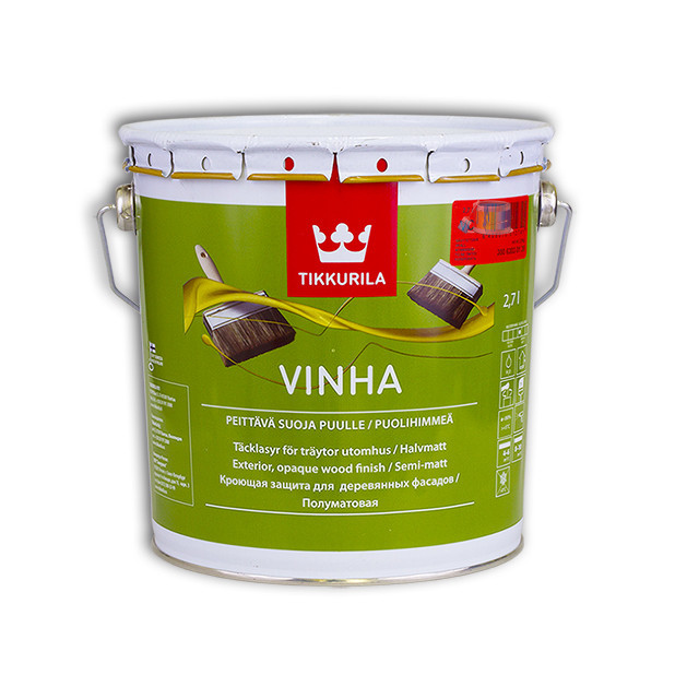 

Фасадная краска для дерева TIKKURILA VINHA белая, 2,7л, Белый