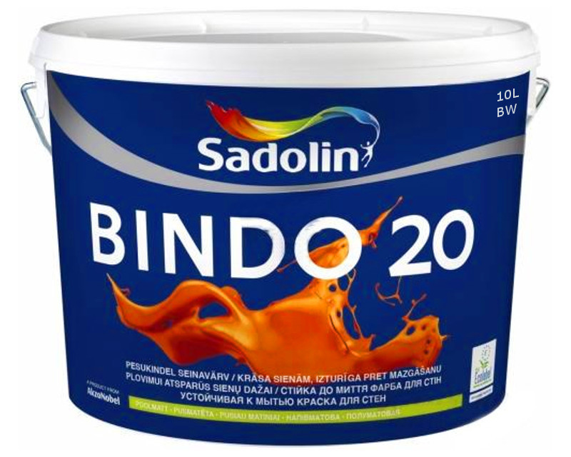 

Краска интерьерная SADOLIN BINDO 20 латексная белая 10л, Белый