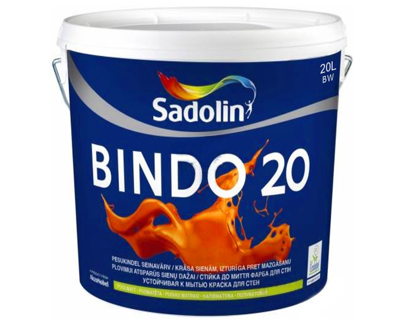 

Краска интерьерная SADOLIN BINDO 20 латексная белая 20л, Белый