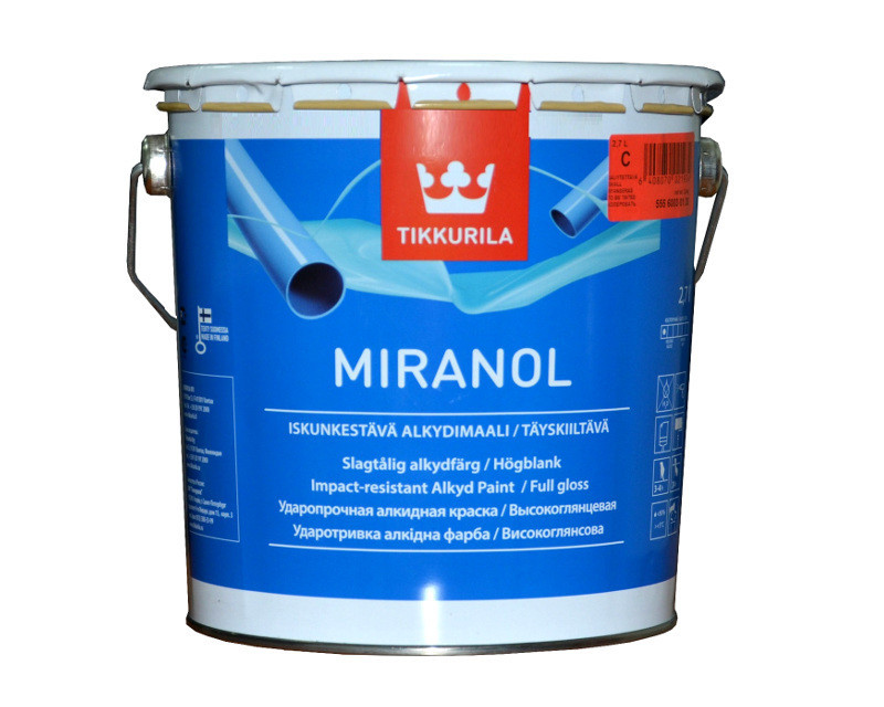 

Эмаль алкидная TIKKURILA MIRANOL ударопрочная база C 2,7л