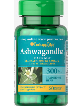 

Puritan's Pride Ashwagandha Standardized Extract 300 mg 50 капсул