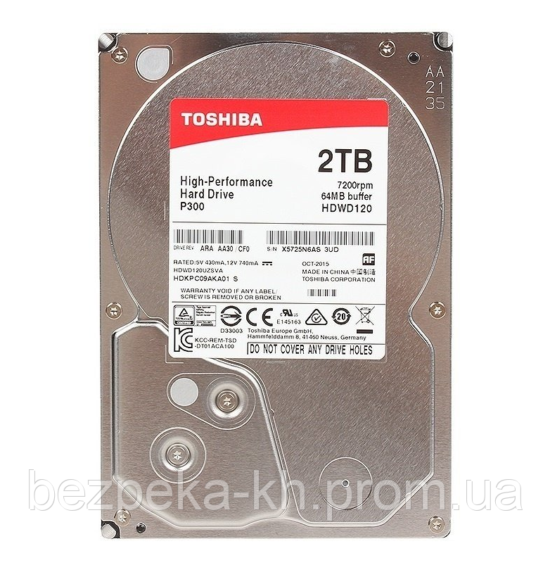 

Жесткий диск 3.5" SATA 2Tb Toshiba P300 (HDWD120UZSVA)