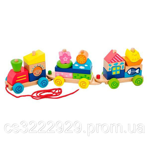 

Каталка Viga Toys Поезд из блоков (50089)