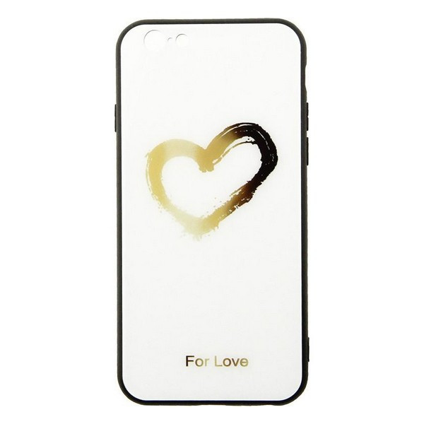 

Накладка для iPhone 6/6s TOTO Glass Fashionable Case Heart on White