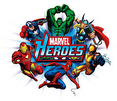Наклейка на коробку-сюрприз Герої Marvel анімація