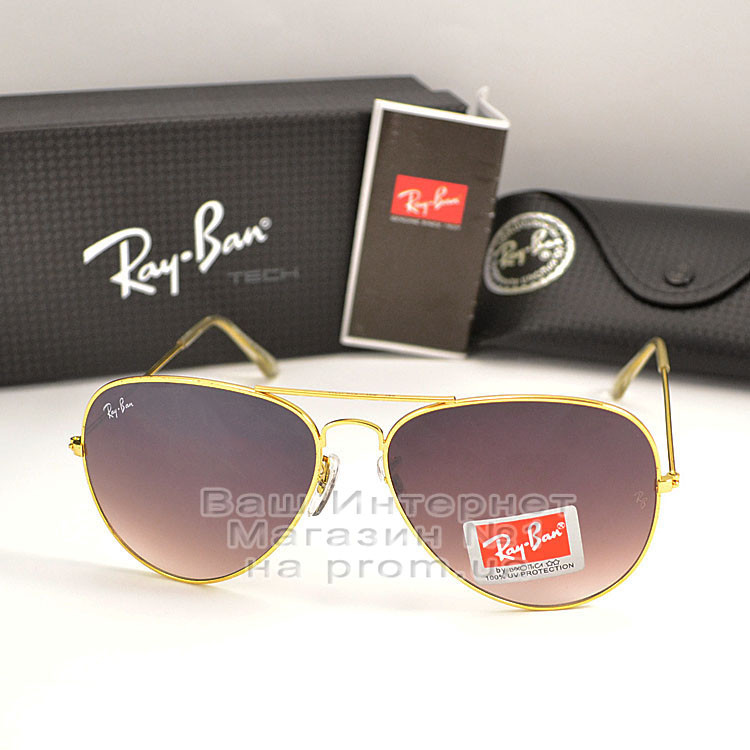 

Мужские солнцезащитные очки Ray Ban Aviator RB 3026 Авиаторы Авиатор Брендовые Стильные Рей Бан реплика, Золотистый