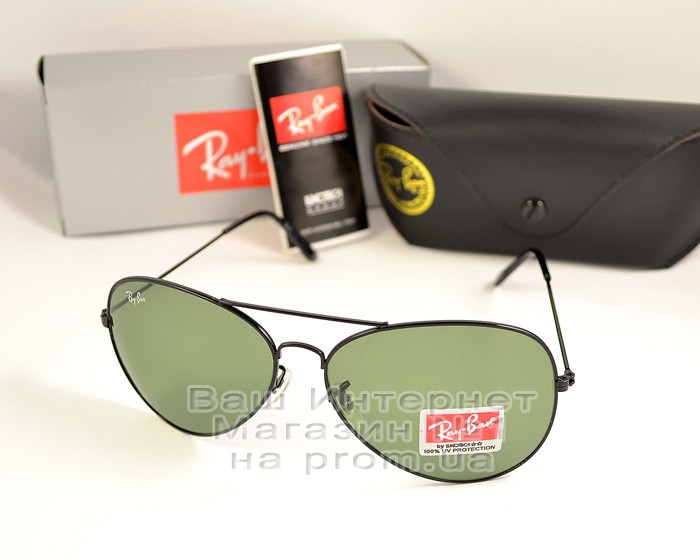 

Женские солнцезащитные очки Ray Ban Aviator RB 3026 Авиаторы линзы стекло Брендовые Стильные Рей Бан реплика, Черный