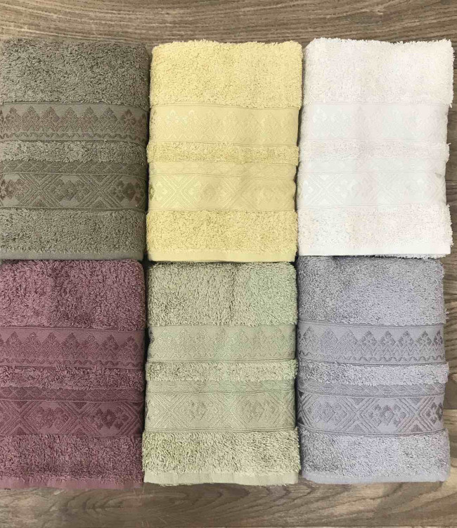 

Набор полотенец для лица Sikel Cotton Saray 70*140см махровые банные 6шт арт.8681049352606