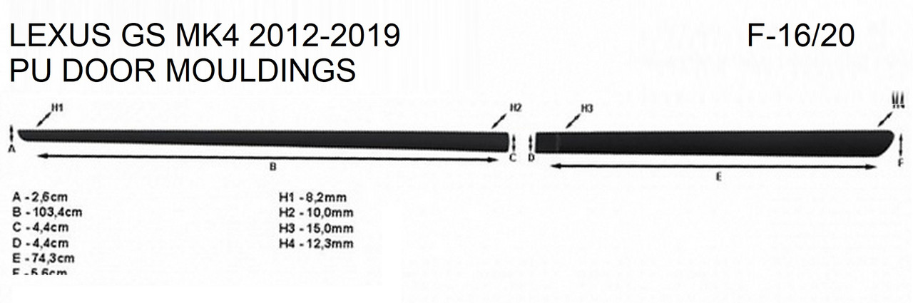 Молдинги на двері для Lexus GS Mk4 2012-2019, фото 6