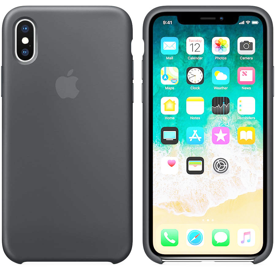 

Чехол Silicone Case (AA) для Apple iPhone X (5.8") / XS (5.8") Серый / Dark Grey