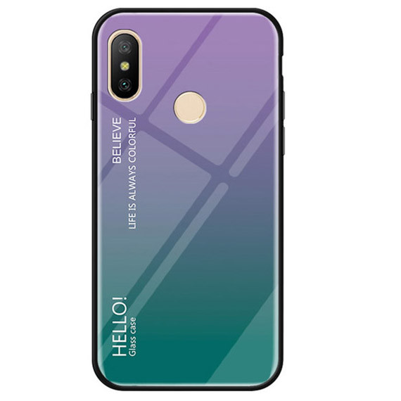 

TPU+Glass чехол Gradient HELLO для Xiaomi Mi 8 Фиолетовый