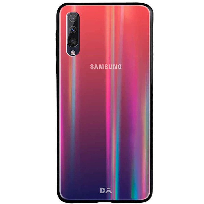 

TPU+Glass чехол Gradient Aurora с лого для Samsung Galaxy A70 (A705F) Красный