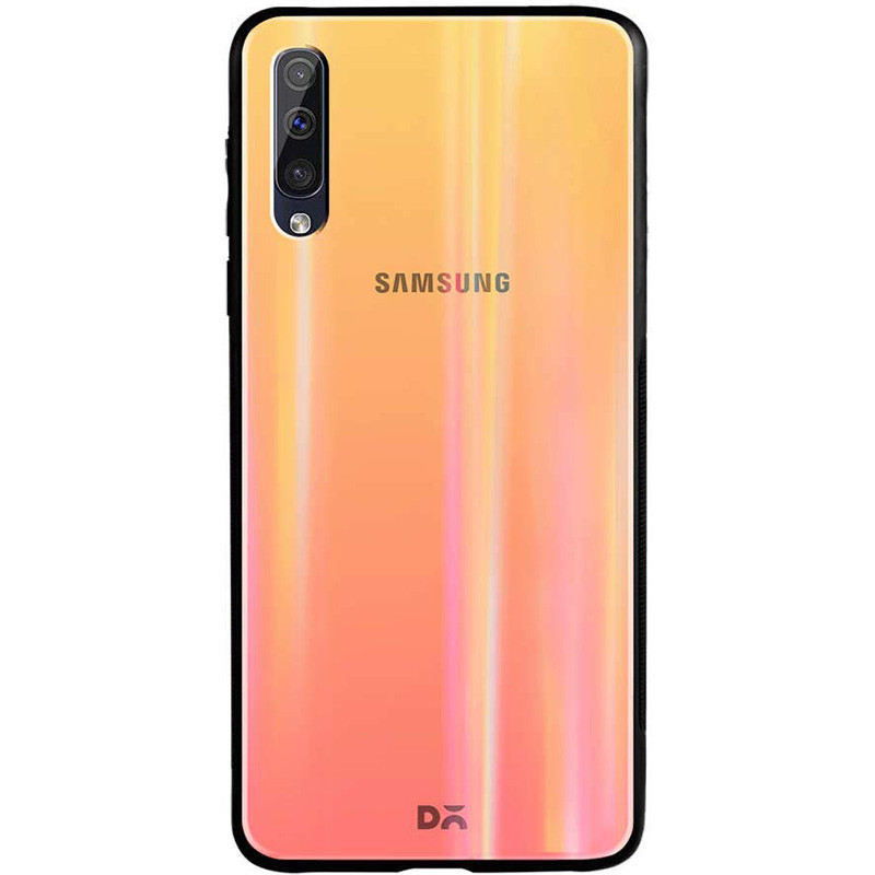 

TPU+Glass чехол Gradient Aurora с лого для Samsung Galaxy A70 (A705F) Розовый