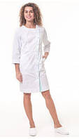 Медицинский халат женский Париж белый/мята, фото 1