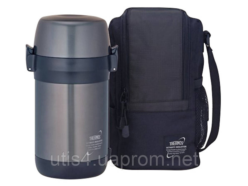 

Термос из нерж.стали с пластиковыми контейнерами и ложкой тм THERMOS JLS-1601 Food 1.6L, серый